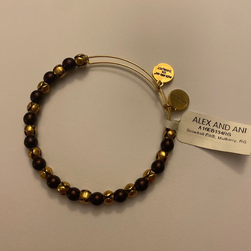 Alex and Ani Snowbell Mulberry Bangle